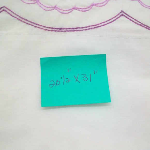 Vintage Embroidered Birds Floral Bouquet Pillowcase Queen Size - Picture 5 of 5